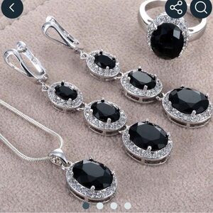Elegant Black and Silver Jewelry Set